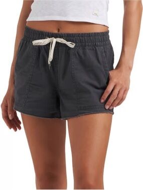 Vuori Charcoal Drawstring Athletic Shorts Ripstop with Cream Tie Size Large